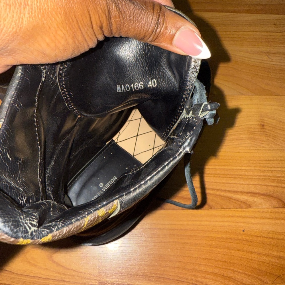 Louis Vuitton Black Lace Up Boots with Colorful Patches - Picture 2 of 7